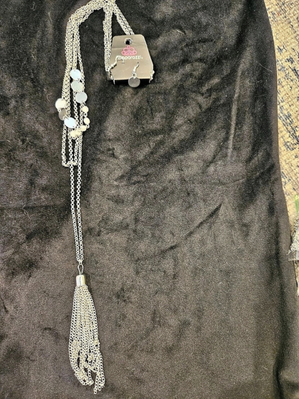 Paparazzi Layered Tassel Necklace Silver NWT